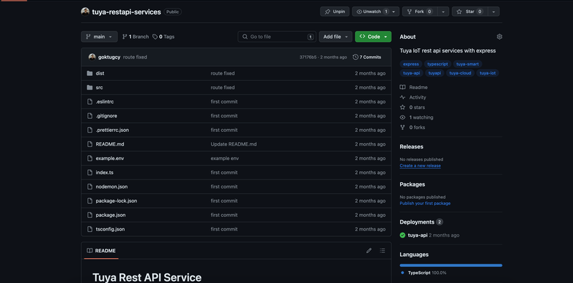 Tuya Rest API Service